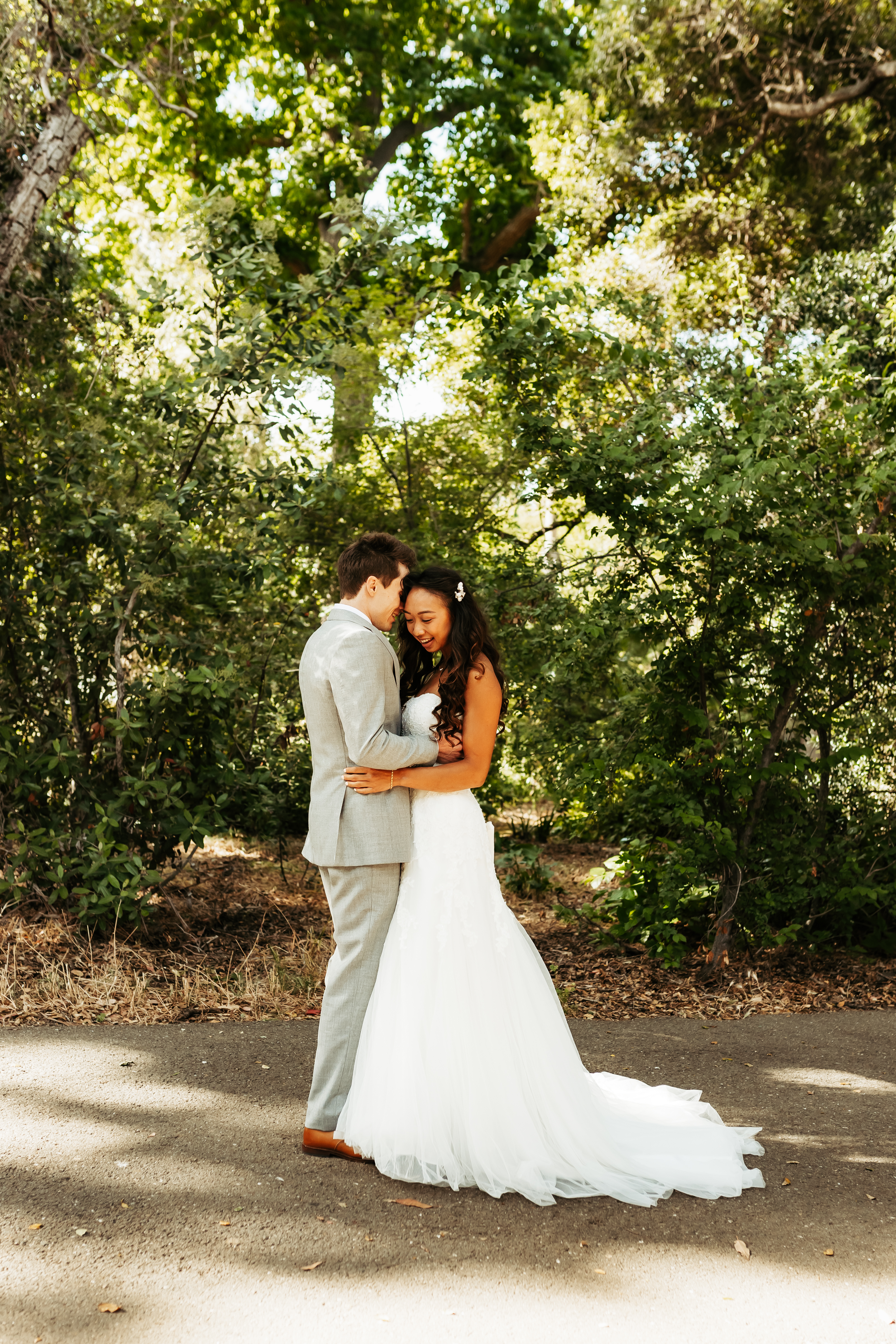 Bride and Groom embrace after their First Look.